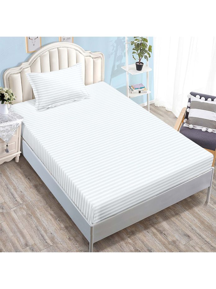 Долен чаршаф с ластик и калъфка (за матрак от 80x200 до 90x200), 2 части