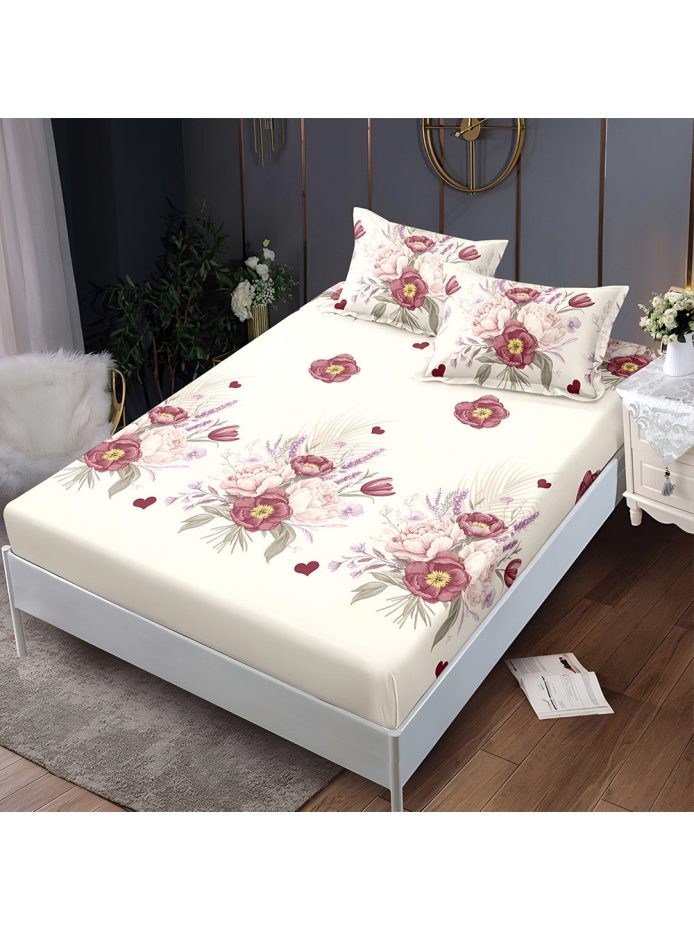 Долен чаршаф с ластик и две калъфки (за матрак 160x200), 3 части
