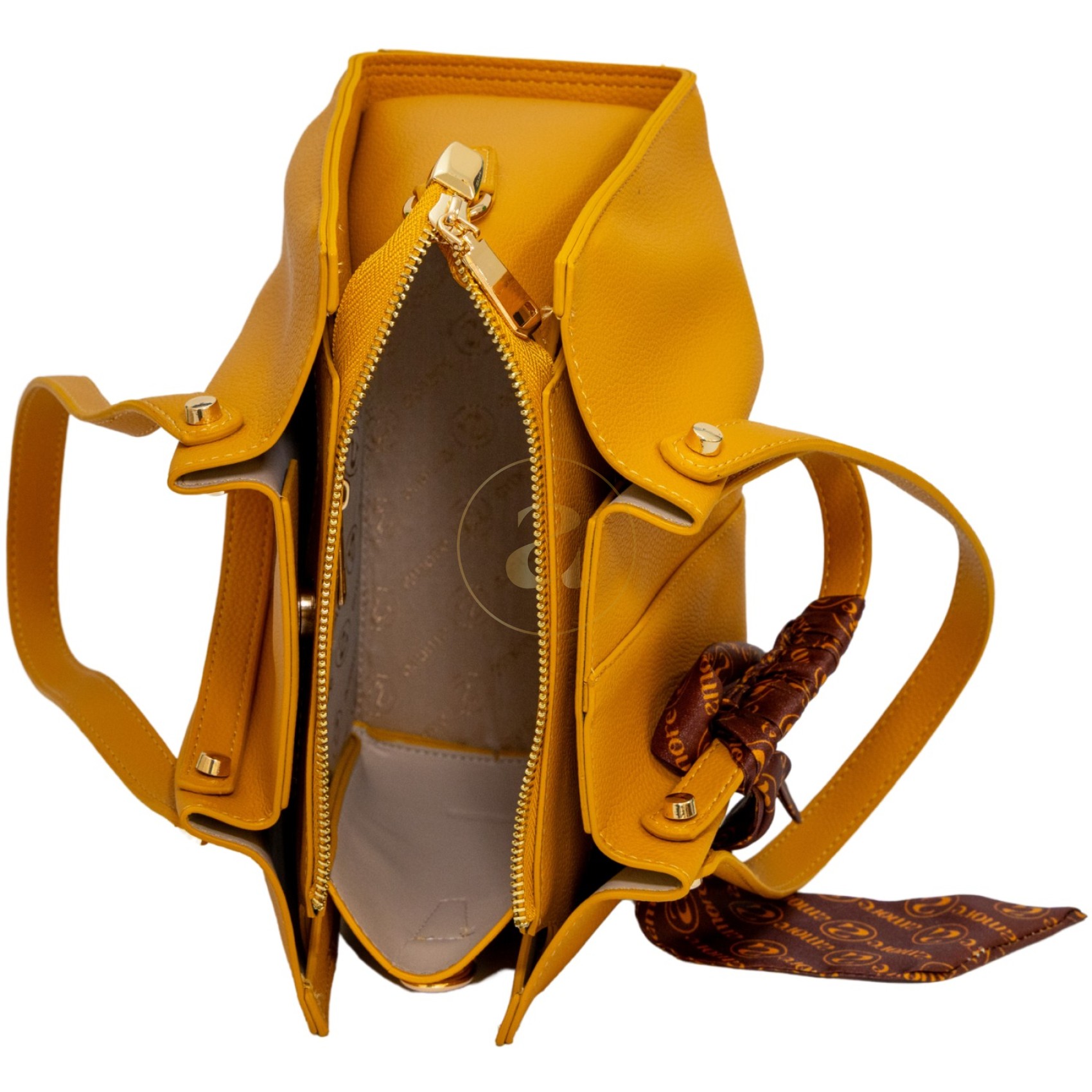 Класическа дамска чанта AMORE Giulia - Mustard - Изображение 2